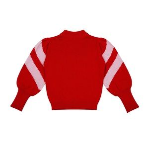 Velveteen kids clothing Stella sweater red